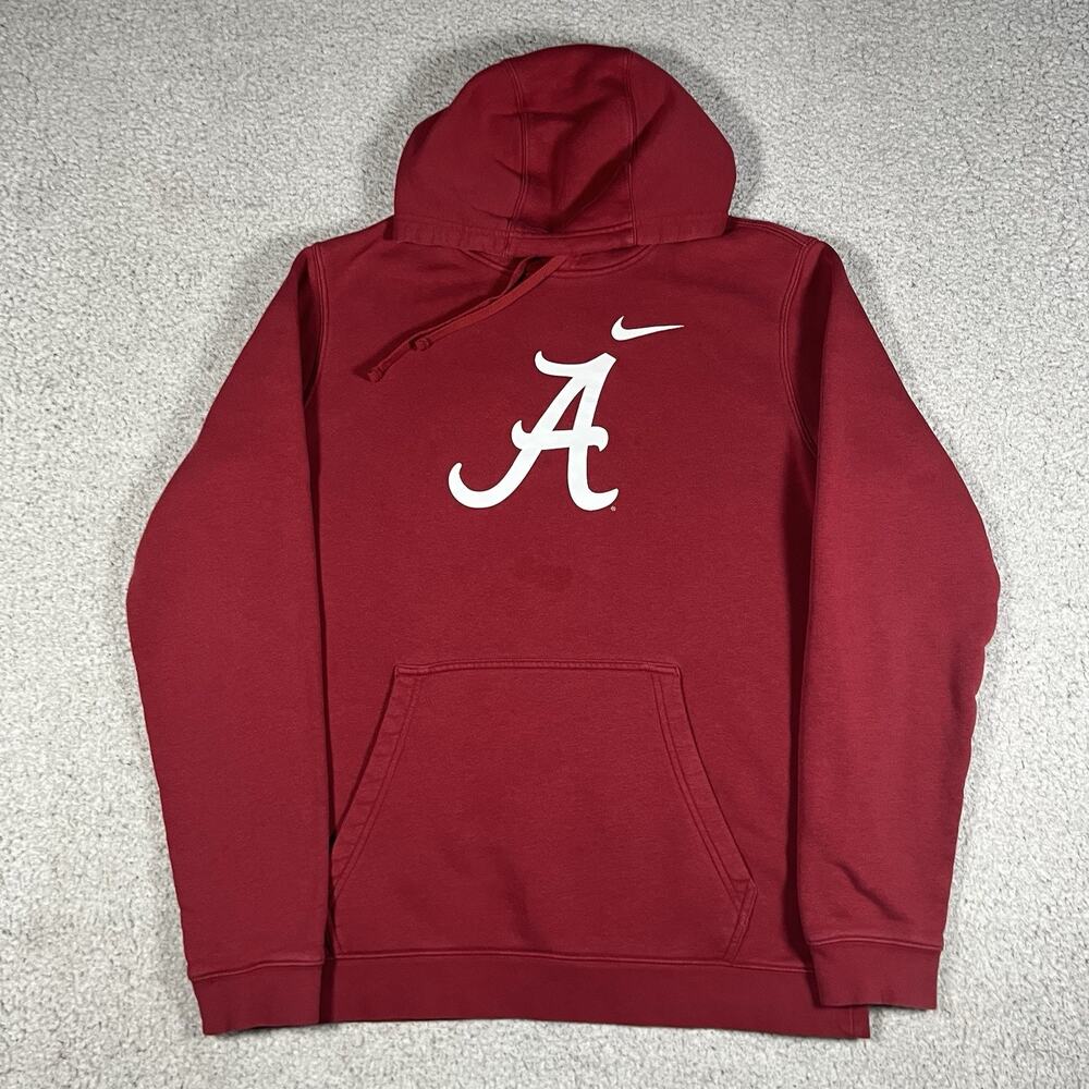 Alabama Crimson Tide Hoodie Mens L Nike Red NCAA Football Pullover Sweatshirt
